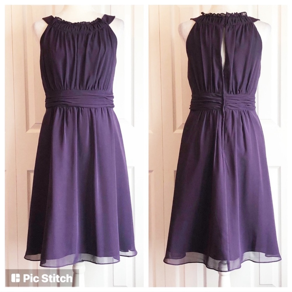 Elegant Purple Sleeveless Dress